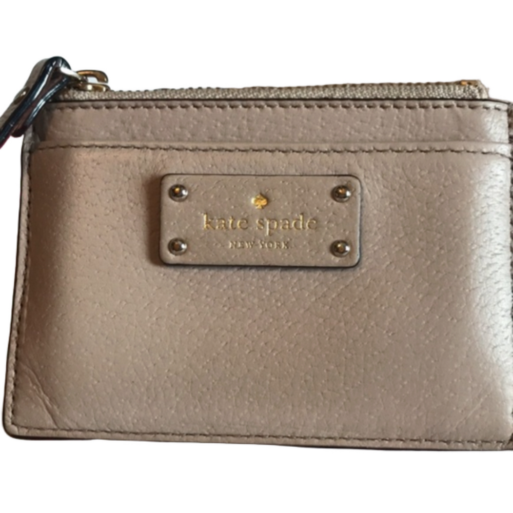 Kate Spade ♠️ Card Holder, Tan, 4.5” x 3” No Callouts.  EUC